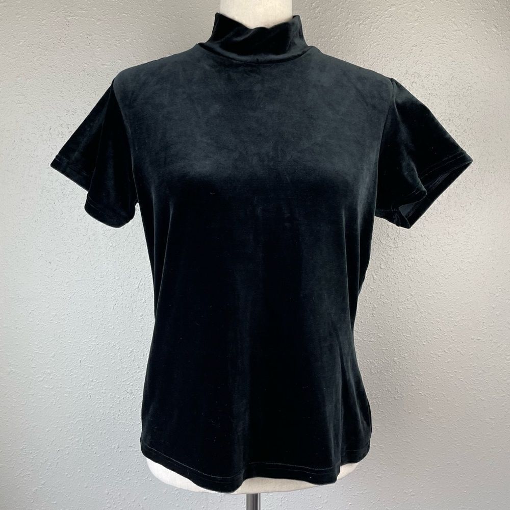 Stance Black Velour Top Size L EUC